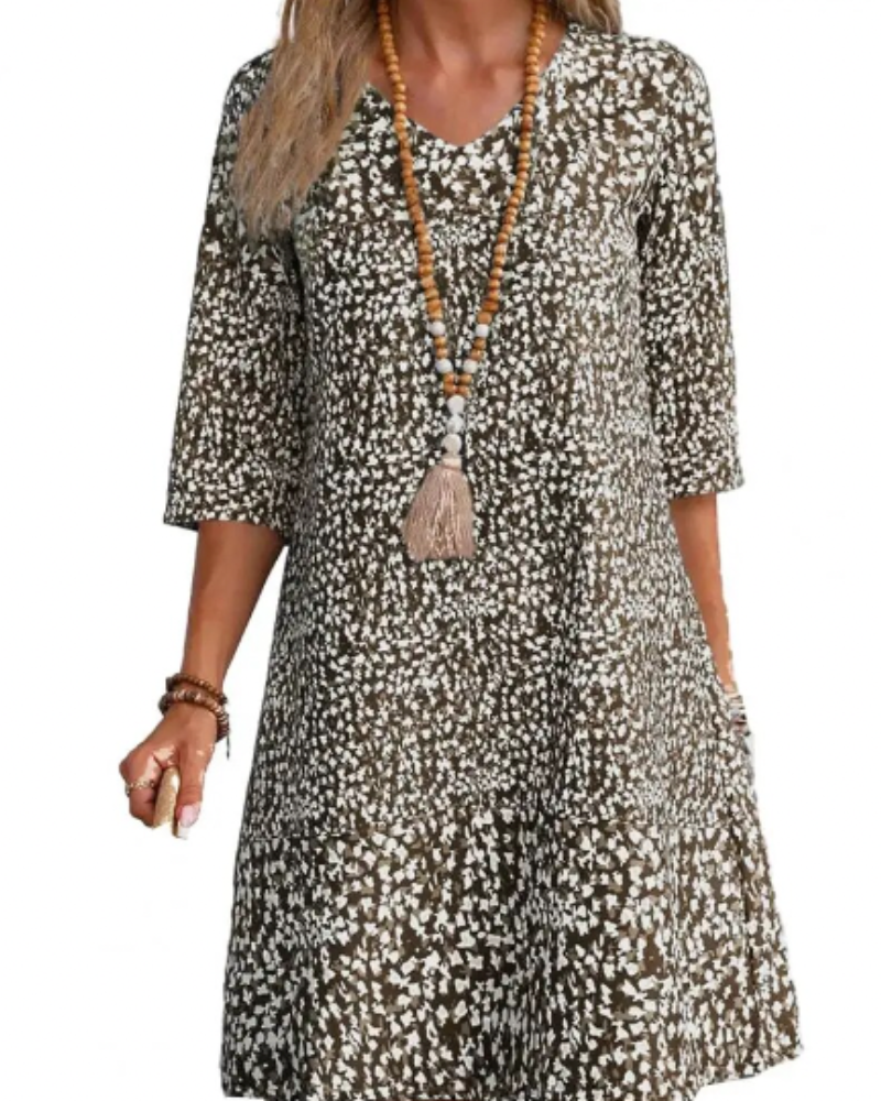 Elariven | Drifted Pattern Ease Kleid