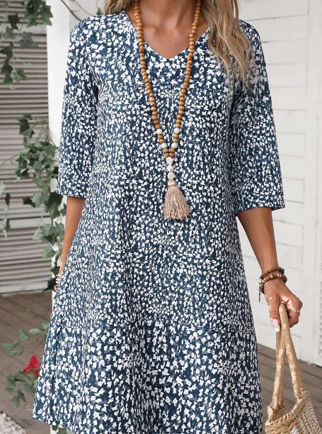 Elariven | Drifted Pattern Ease Kleid