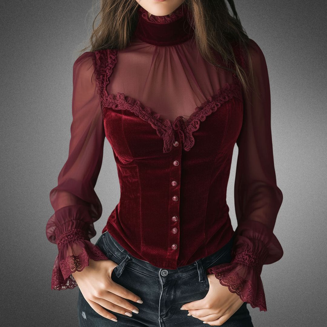 Elvira | Zeitlos elegante Bluse mit Spitzendetails und Ärmeln