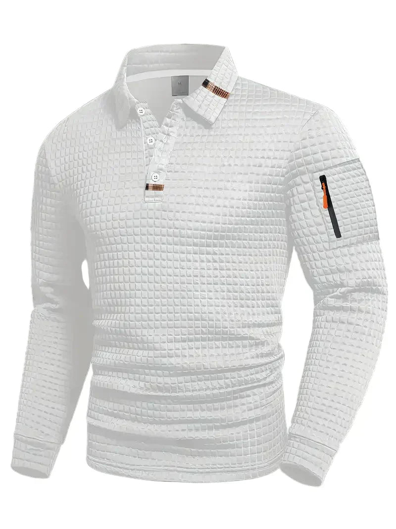 NordicWeave Langarm-Poloshirt für Herren – Warm, stilvoll und bequem