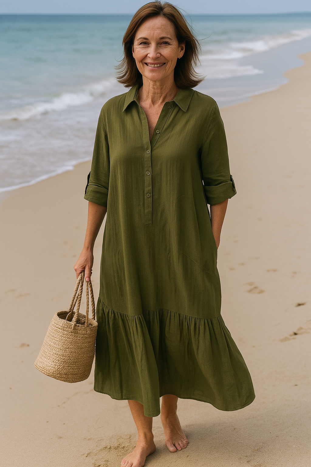 Cavell – Kleid mit Kragen und fließendem Saum