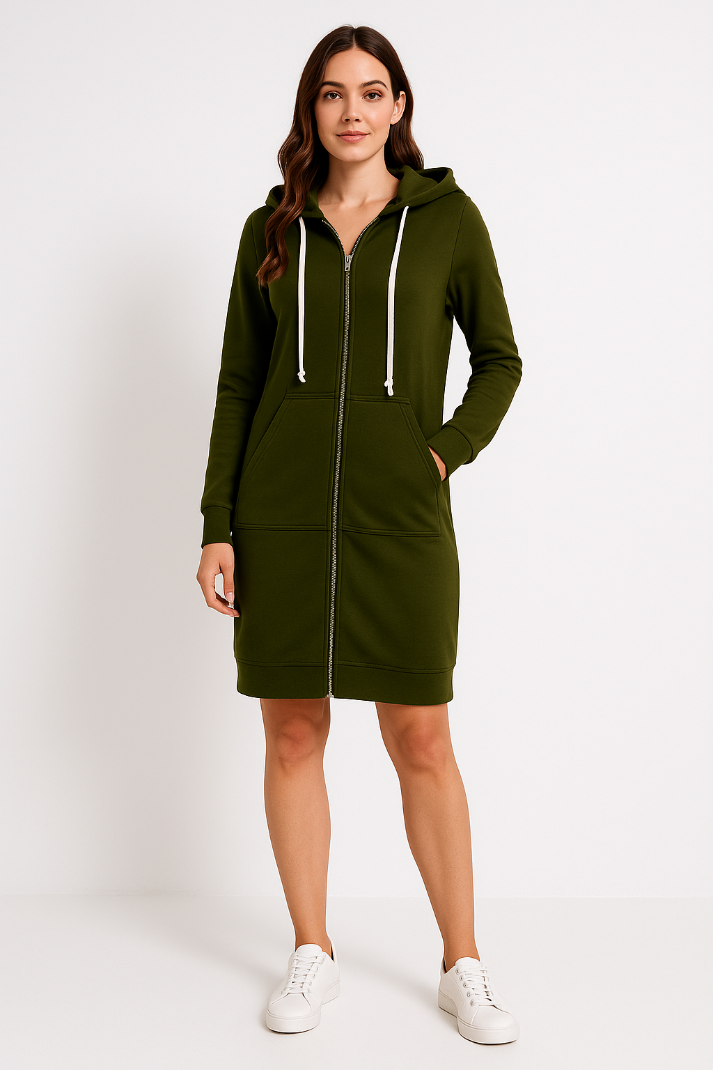 Beltrada | Stylischer knielanger Hoodie