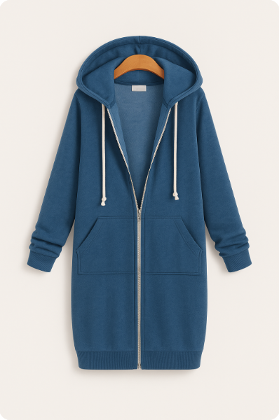 Beltrada | Stylischer knielanger Hoodie