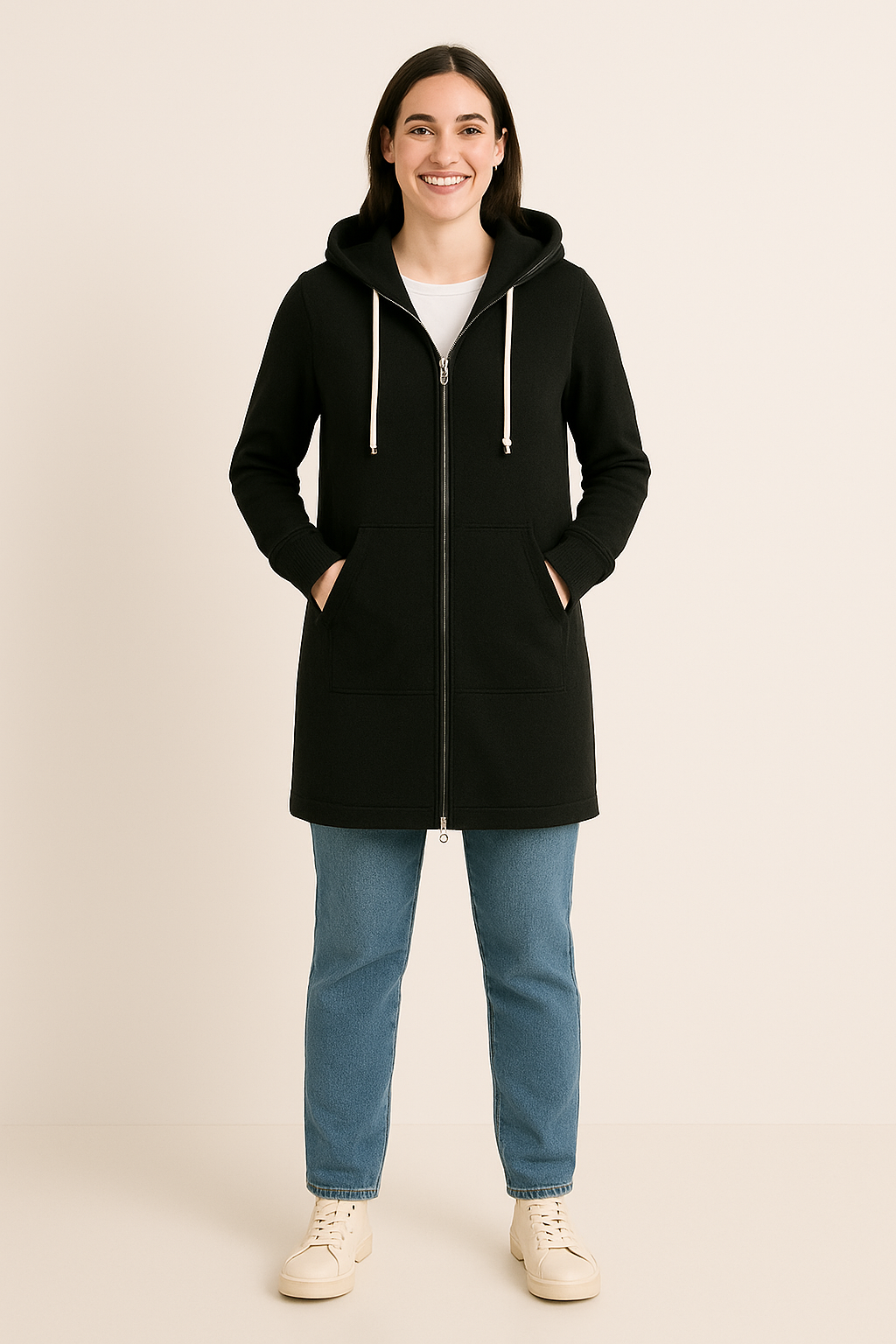 Beltrada | Stylischer knielanger Hoodie