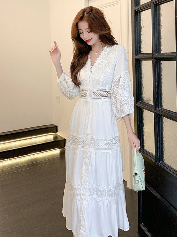 Elanvielle | Maxikleid mit Spitzendetail