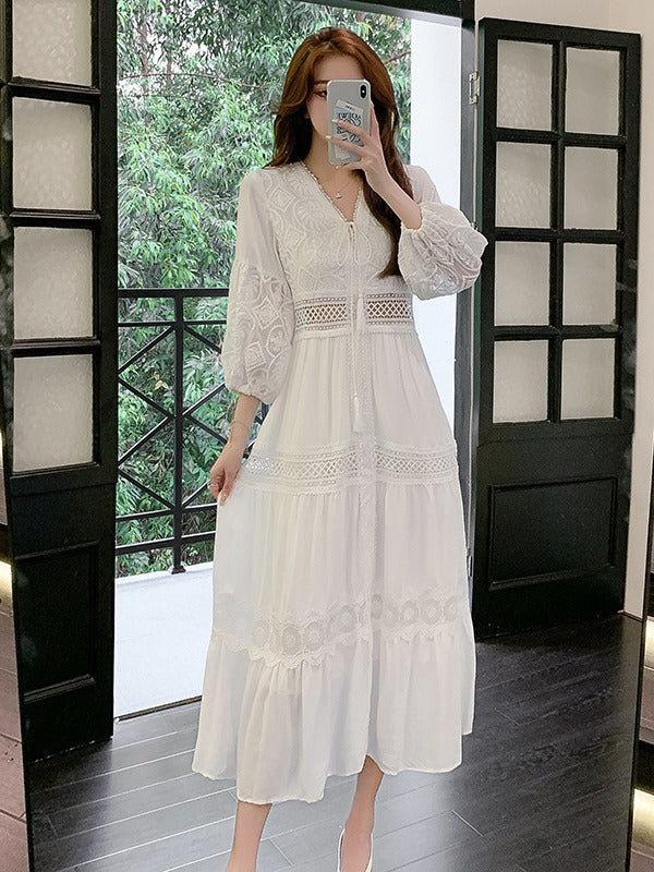 Elanvielle | Maxikleid mit Spitzendetail