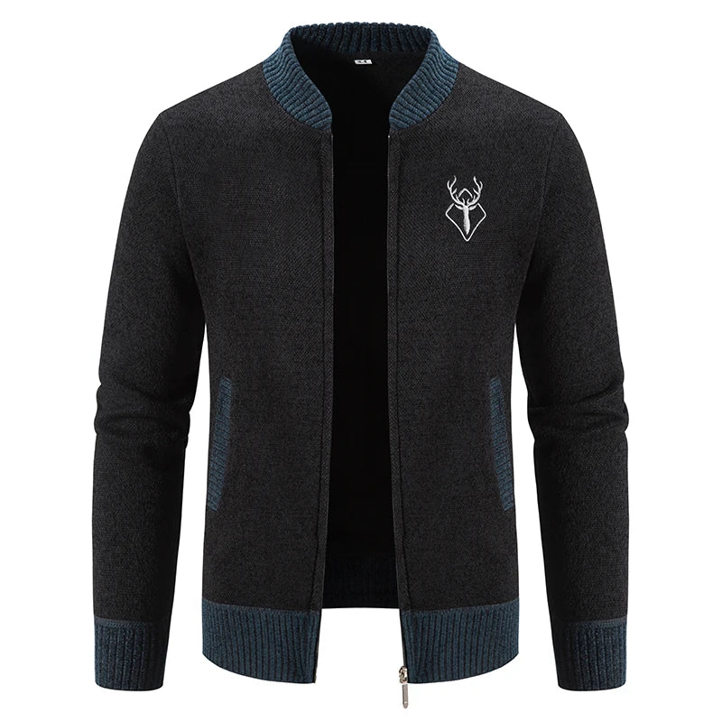 Herren Strickjacke mit Stehkragen