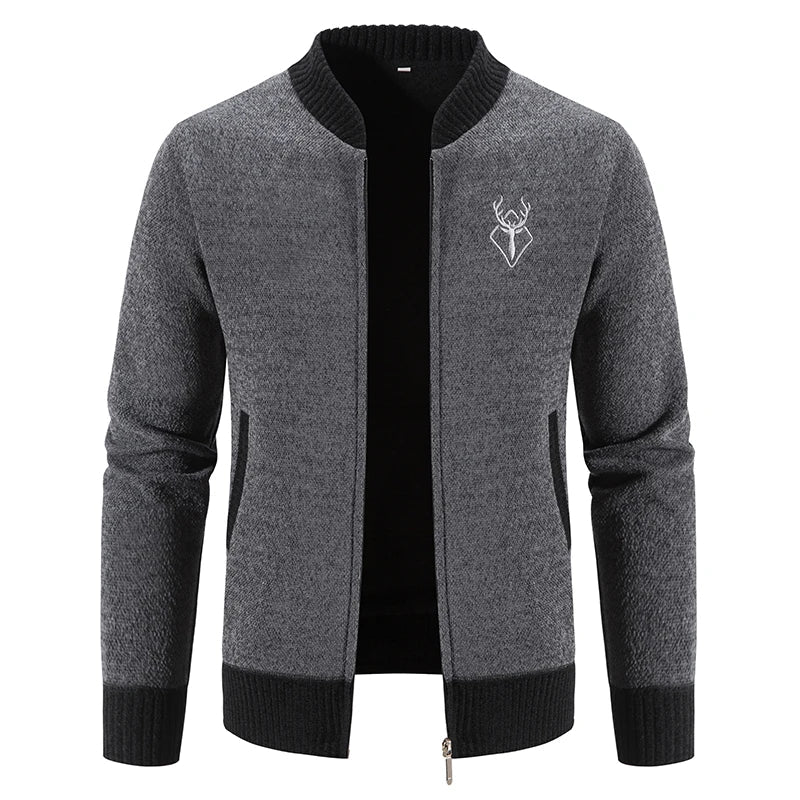 Herren Strickjacke mit Stehkragen