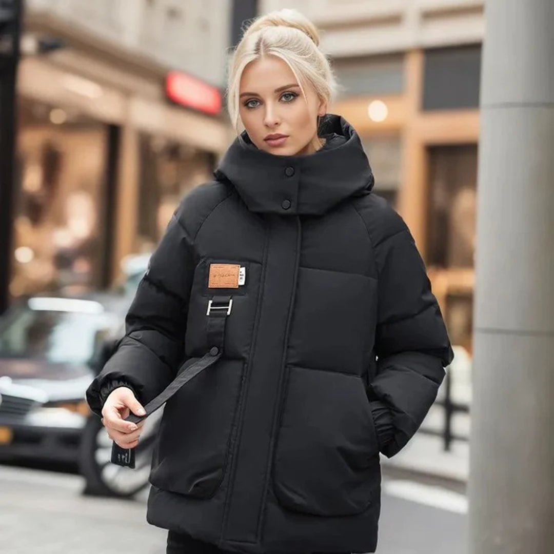 Haselnussbraun | Warme, isolierte Winterjacke