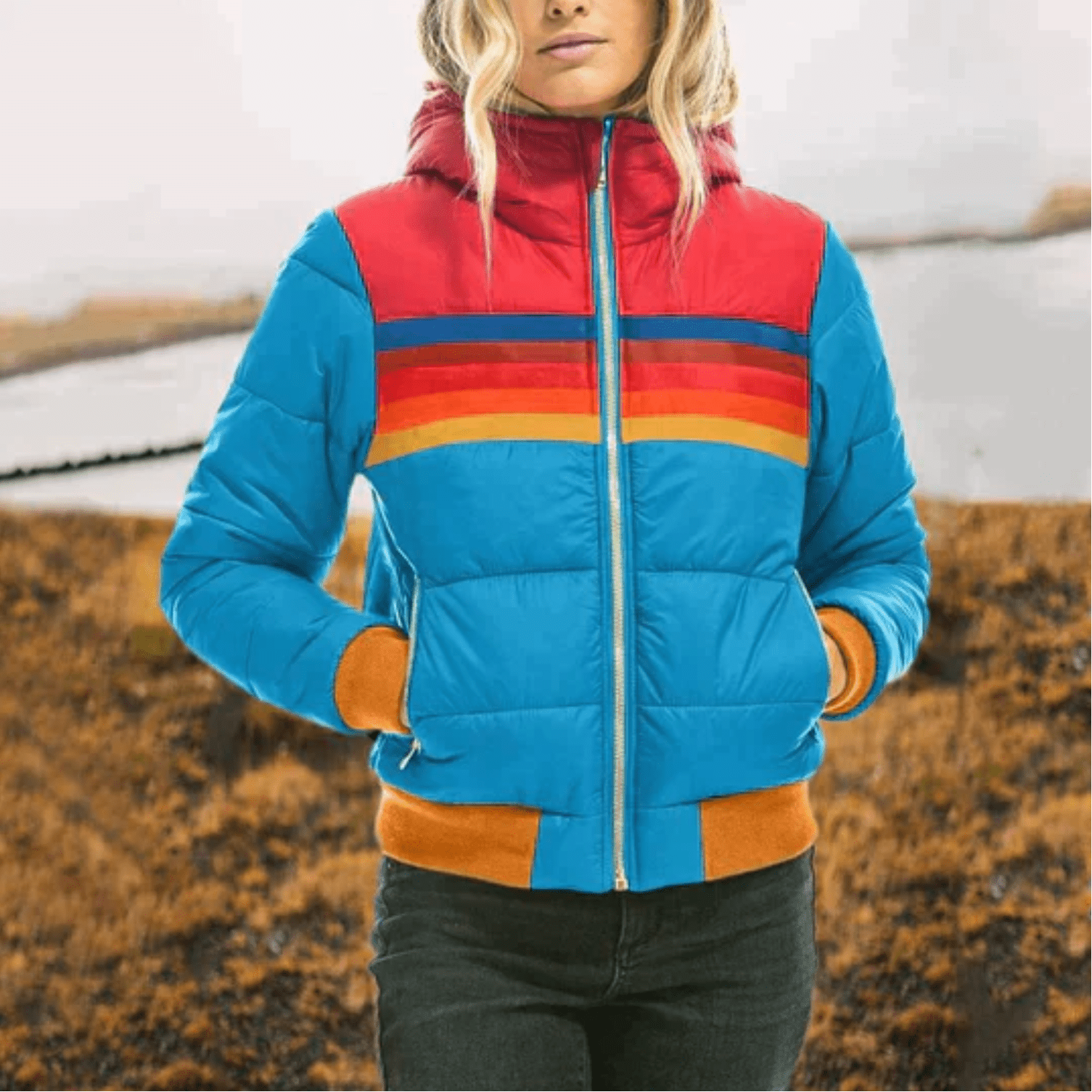 Zanvica | Mehrfarbige Pufferjacke