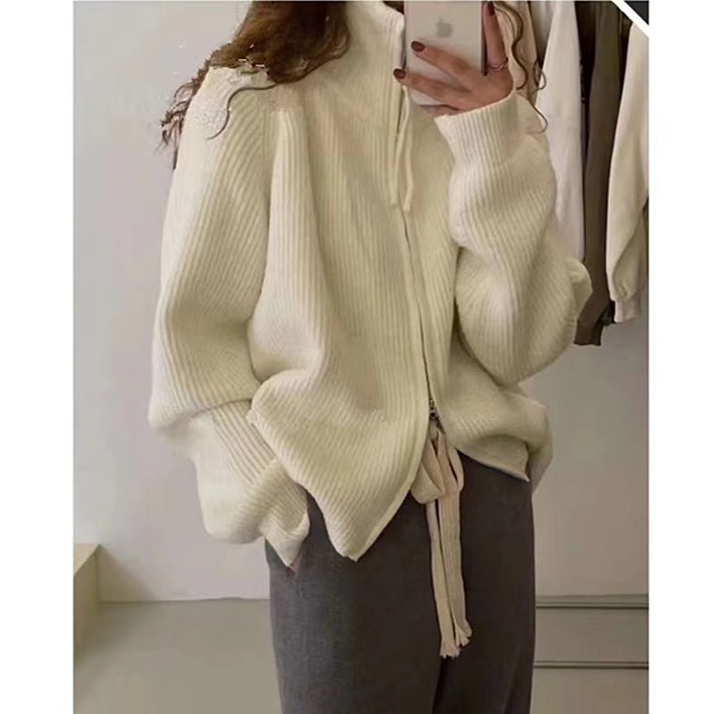 Halsey | Lässiger Strickcardigan mit Reißverschluss