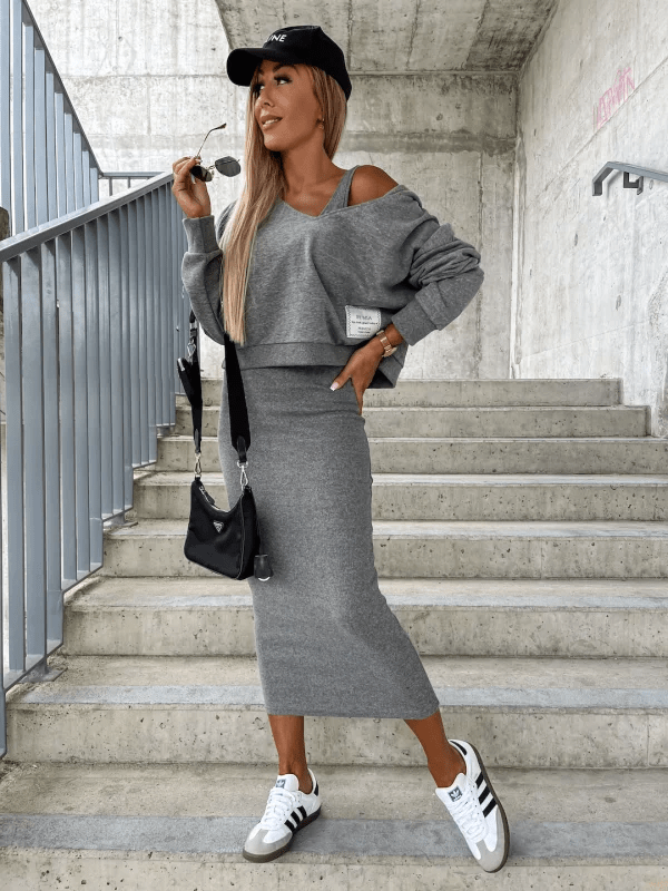 Evandra | Lagen-Set aus Strick und Kleid