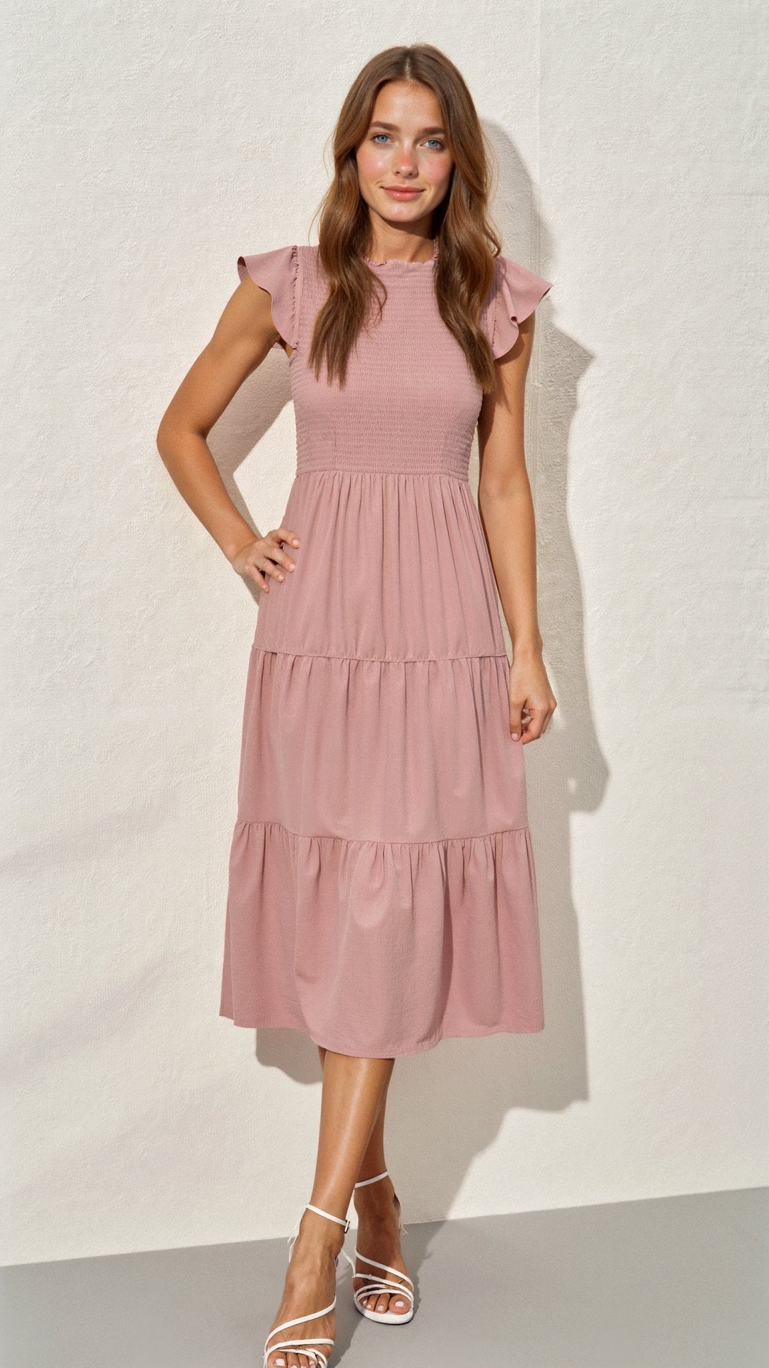 Thalienne | Gesmoktes Midikleid