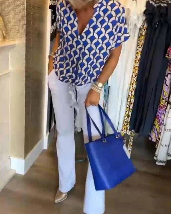 Lilith | Bedruckte Bluse im Vintage-Stil