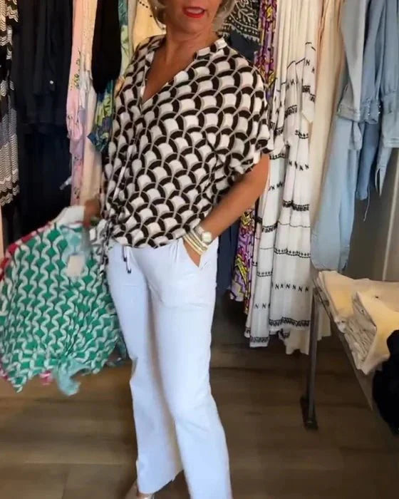 Lilith | Bedruckte Bluse im Vintage-Stil