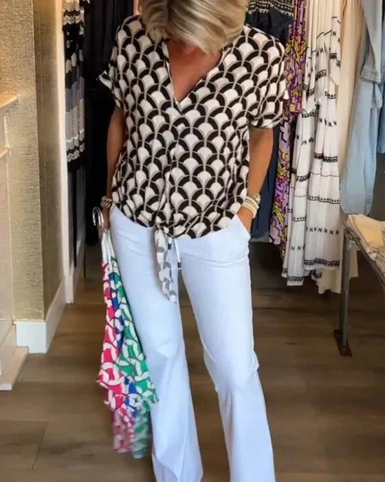 Lilith | Bedruckte Bluse im Vintage-Stil