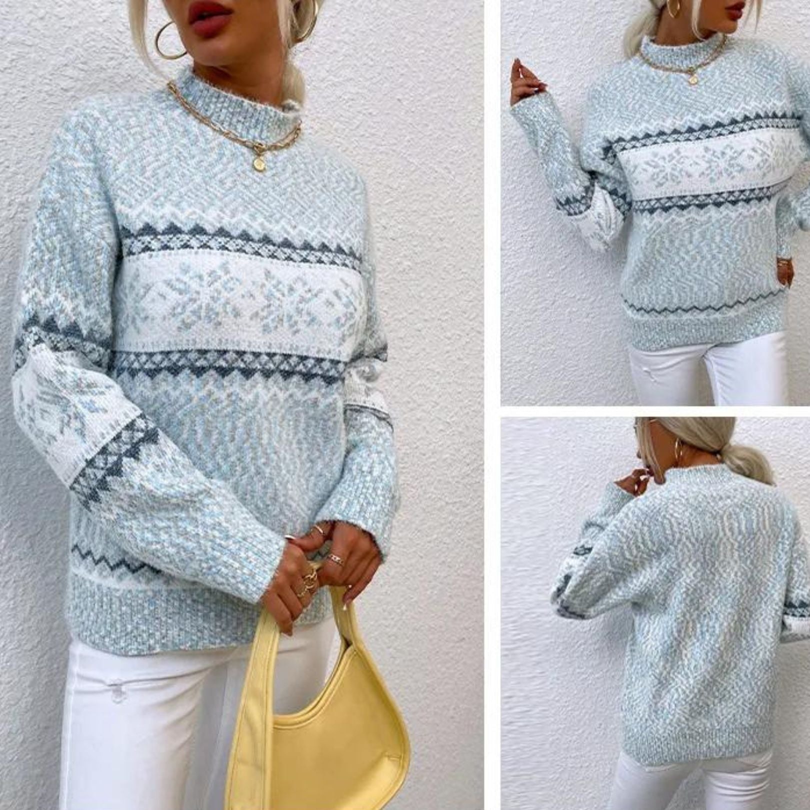 Lona | Kuscheliger Schneeflocken-Strickpullover