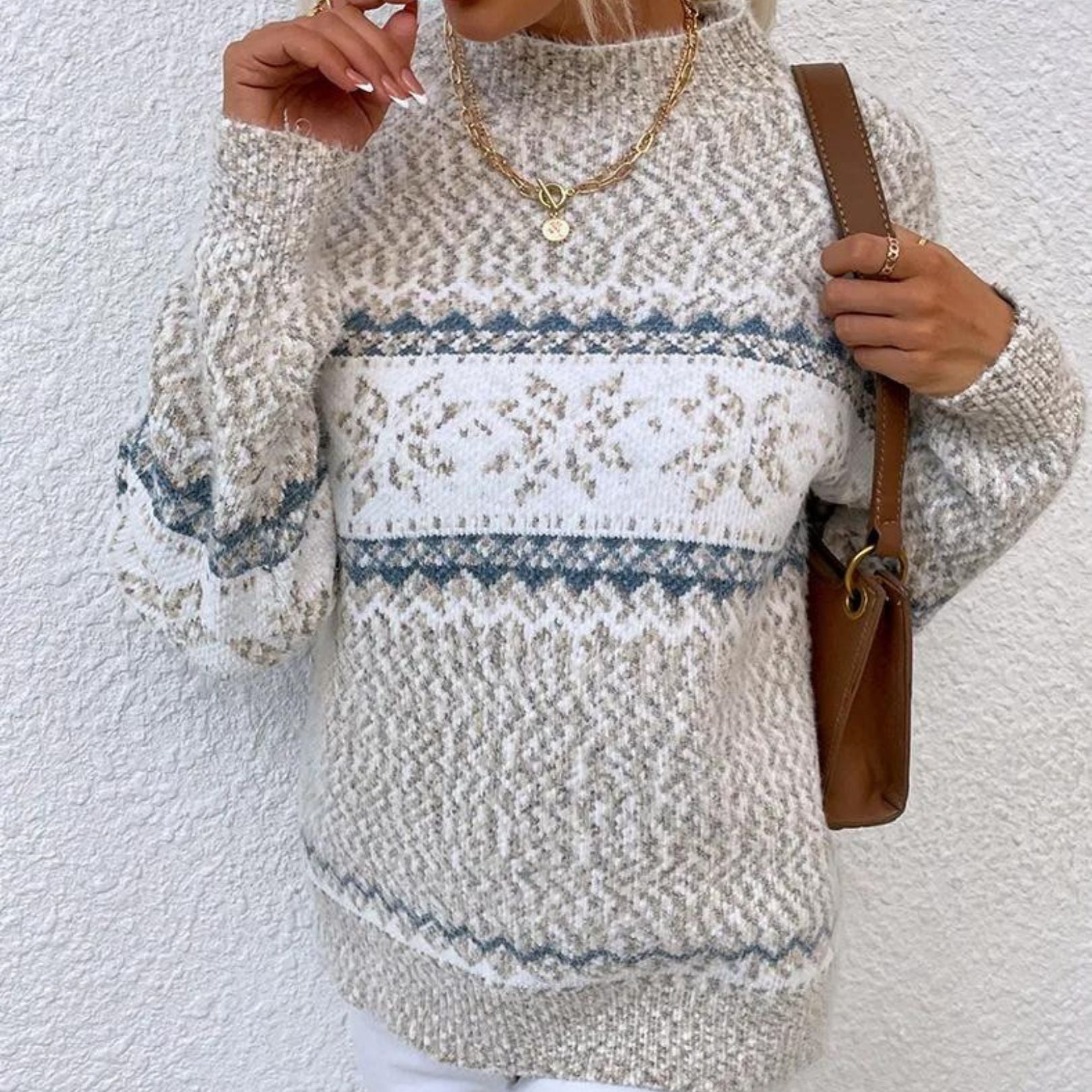 Lona | Kuscheliger Schneeflocken-Strickpullover