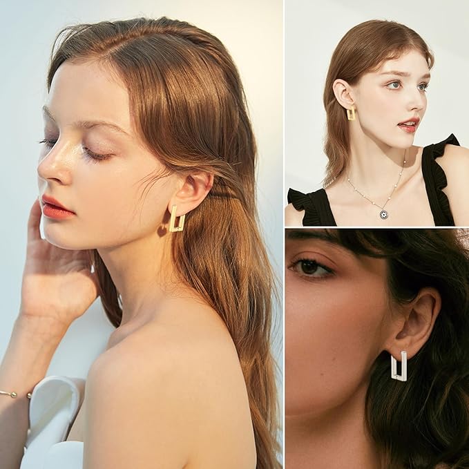 Caelia | Glänzende quadratische Ohrringe