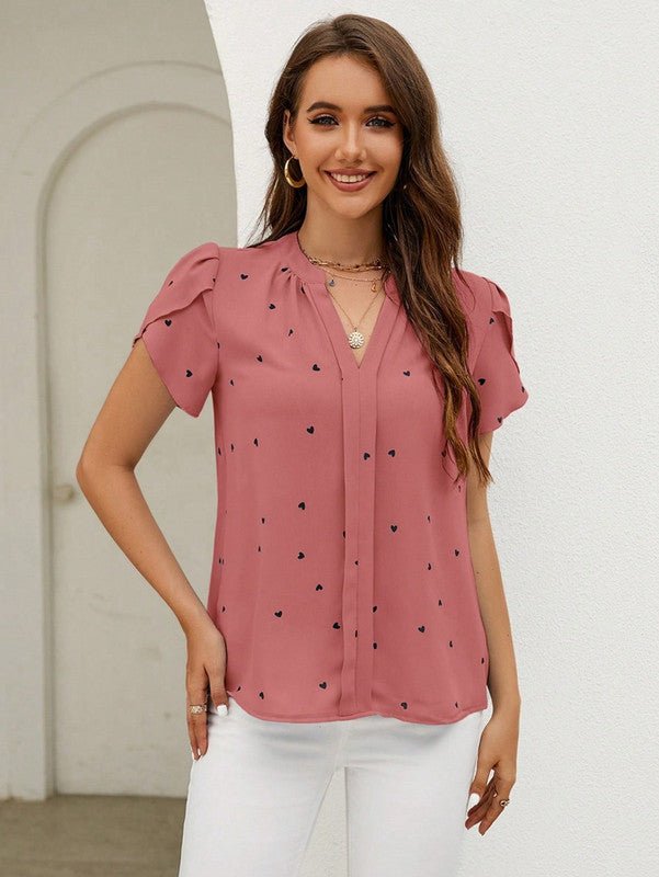 Mieke | Leichte Bluse mit Mini-Herz-Print