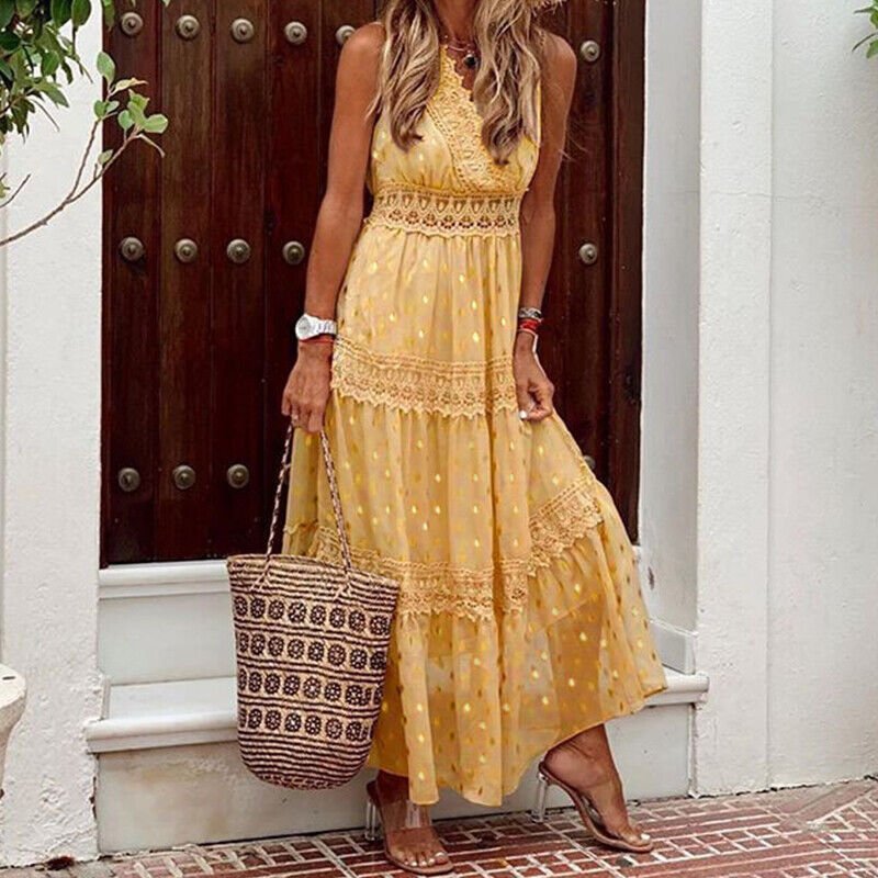 Noa | Boho-inspiriertes Maxikleid aus Spitze