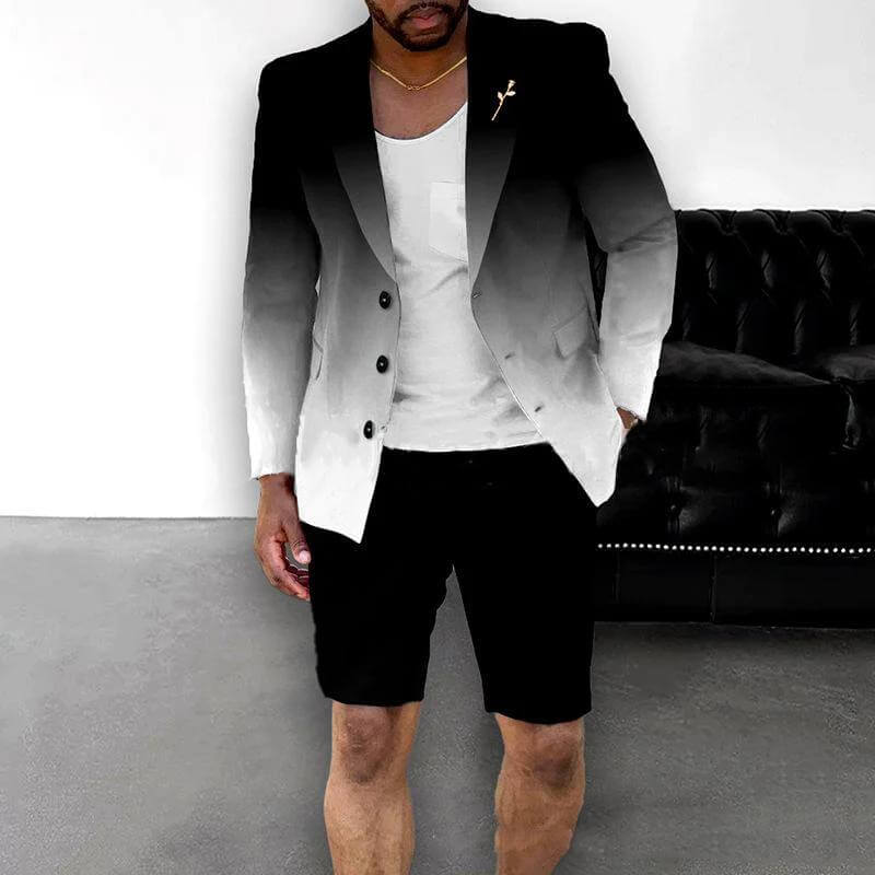 Lässiges Anzug-Shorts-Set mit Farbverlauf für Herren 74991083L